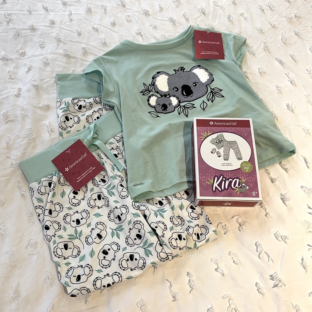 American Girl Doll Pajamas set for girl and doll. Size 7/8 girls.